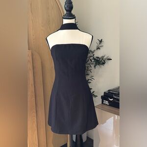 NWT Anthropologie Black Halter Mini Dress - 8